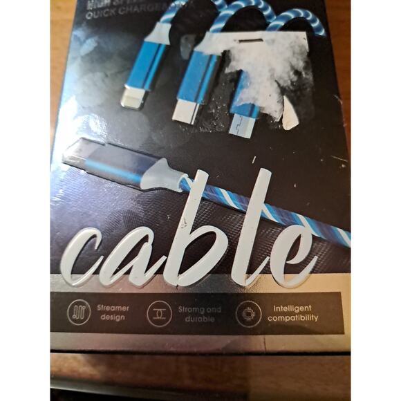 Streamers Data Cable 3 In 1 High Speed Quick Charge & Data - Picture 3 of 5